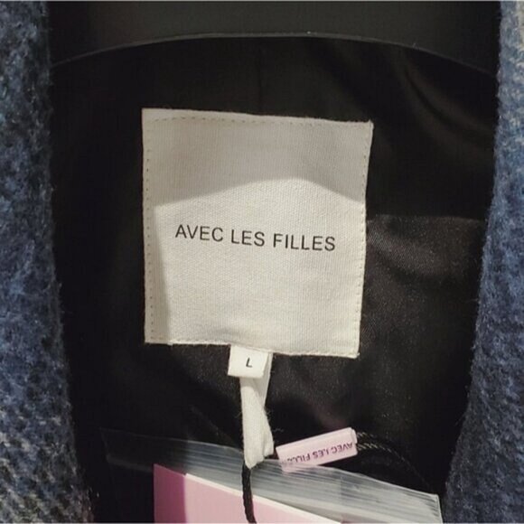 RARE AVEC LES FILLES Anthropologie Blue Soft Wool-Blend Blazer Overcoat - Picture 11 of 13